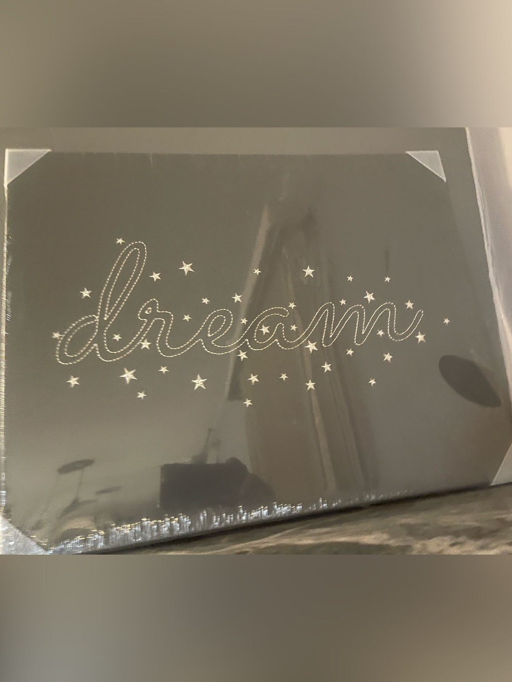 IKEA Gold 'dream' Script Wall Art on Black